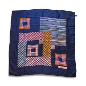 Christian Dior Geometric Patterned Colorblock Silk Scarf